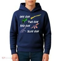 One Gun Two Gun Red Gun Blue Gun Kids Hoodie thumb 4