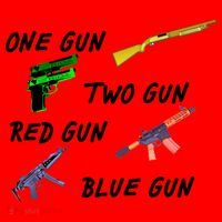 One Gun Two Gun Red Gun Blue Gun Santa Hat thumb 1