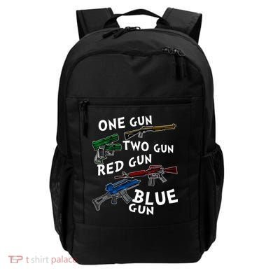 One Gun Two Gun Red Gun Blue Gun Funny Weapons Backpack