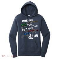 One Gun Two Gun Red Gun Blue Gun Funny Weapons Women's Hoodie thumb 0