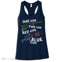 One Gun Two Gun Red Gun Blue Gun Funny Weapons Women's Tank Top thumb 0