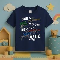 One Gun Two Gun Red Gun Blue Gun Funny Weapons Toddler T-Shirt thumb 3