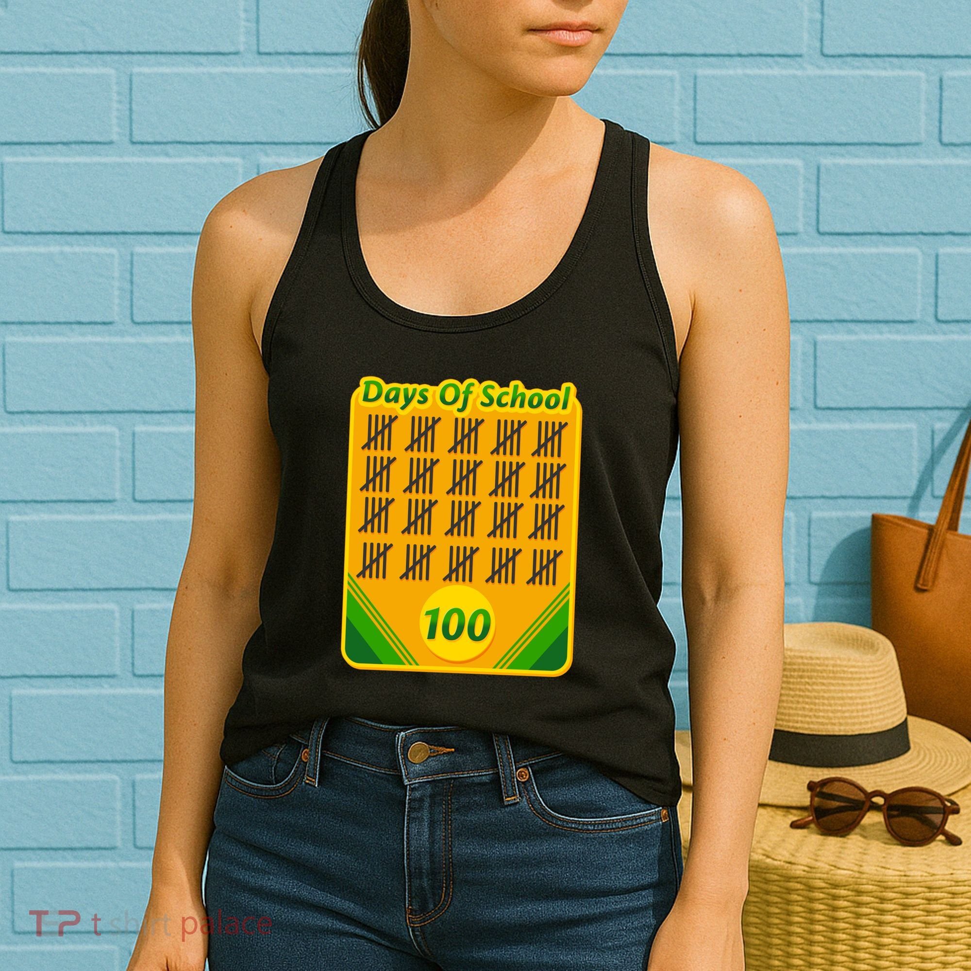 One Hundred Days Of School Crayons Women's Tank Top