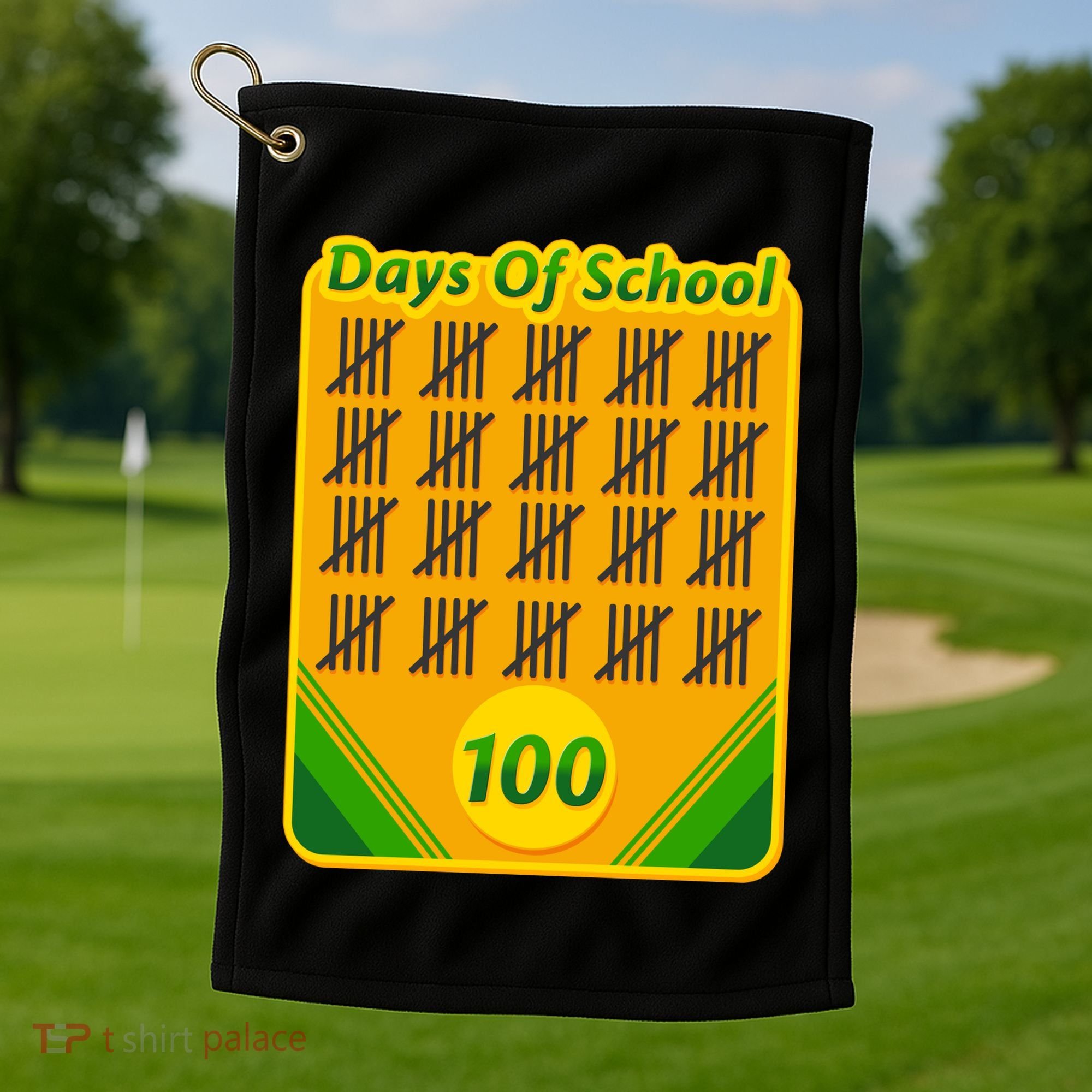 One Hundred Days Of School Crayons Golf Towel