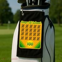 One Hundred Days Of School Crayons Golf Towel thumb 2