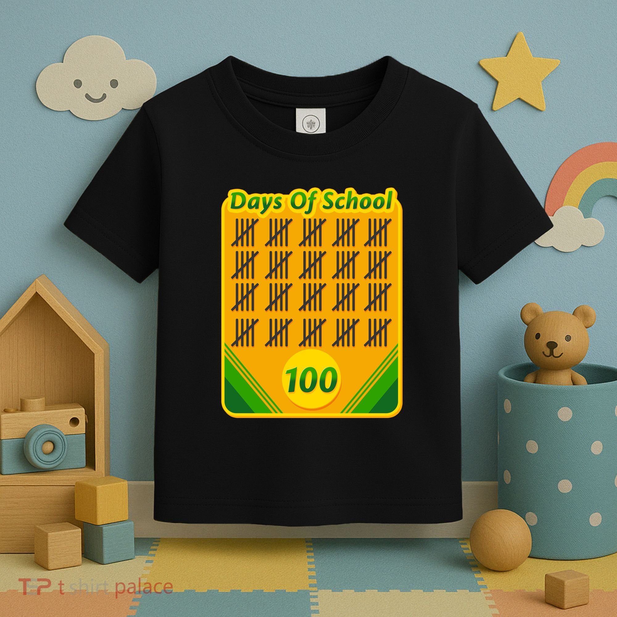 One Hundred Days Of School Crayons Toddler T-Shirt