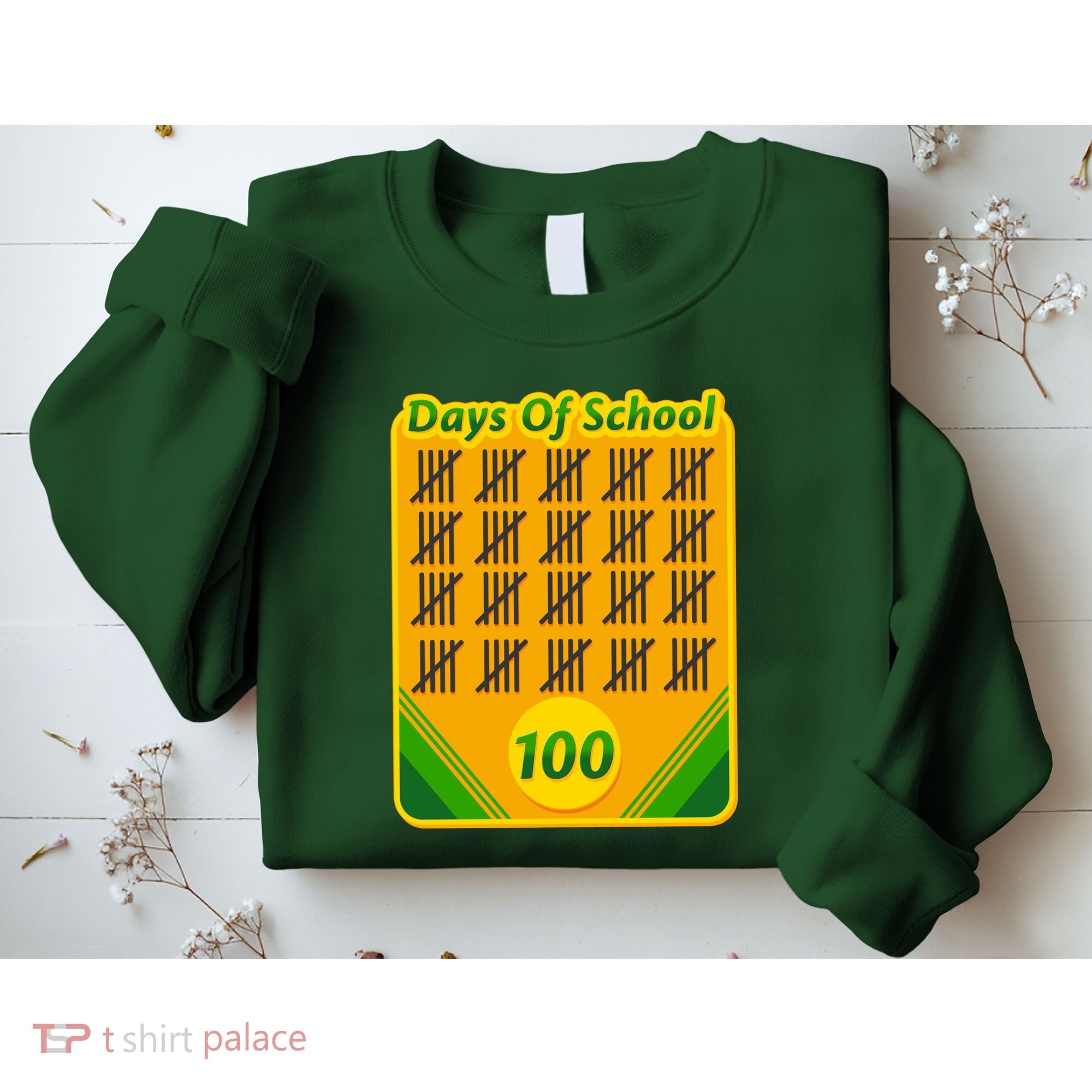 One Hundred Days Of School Crayons Sweatshirt
