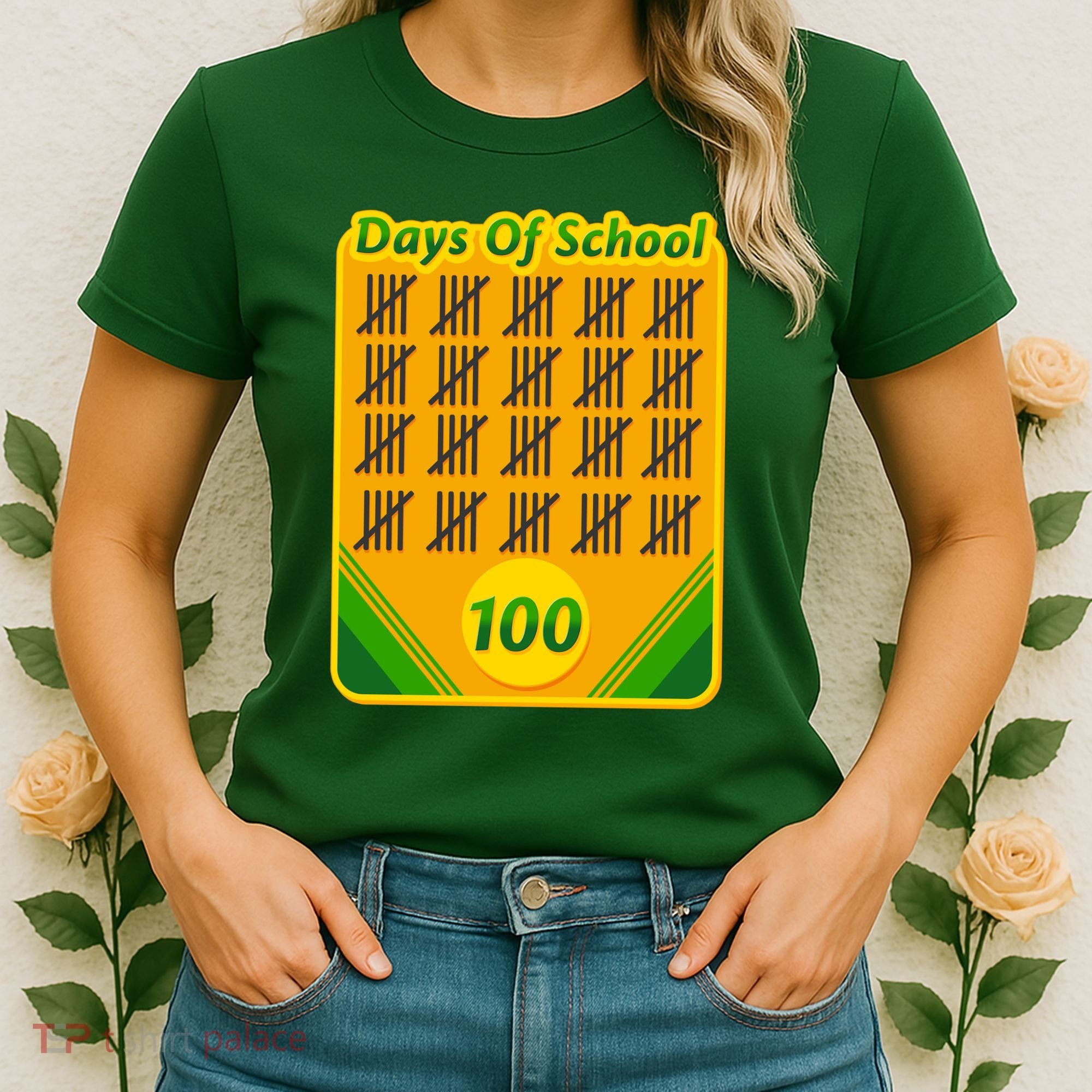 One Hundred Days Of School Crayons Women's T-Shirt