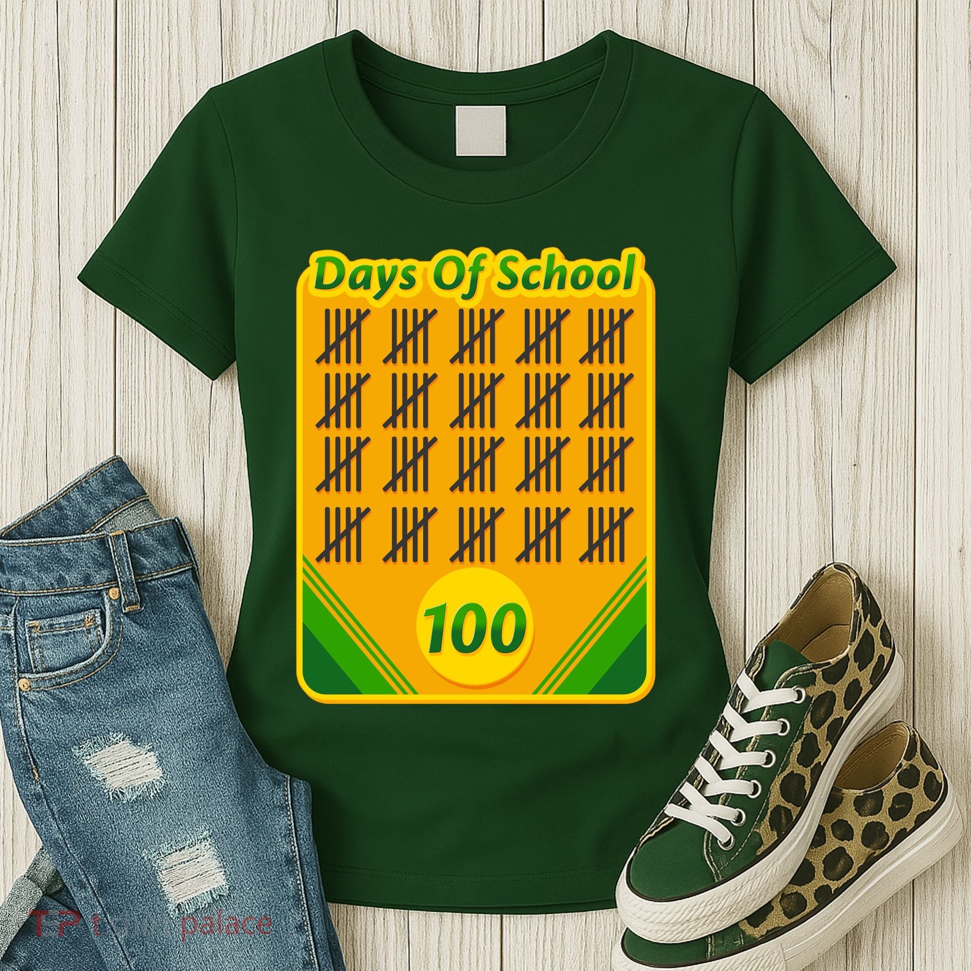 One Hundred Days Of School Crayons Women's T-Shirt