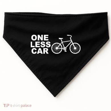 One Less Car Funny Cycling USA-Made Doggie Bandana