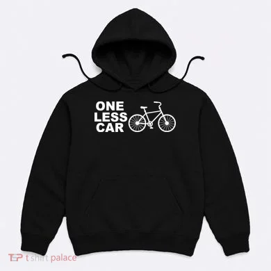 One Less Car Funny Cycling Hoodie