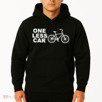 One Less Car Funny Cycling Hoodie thumb 2