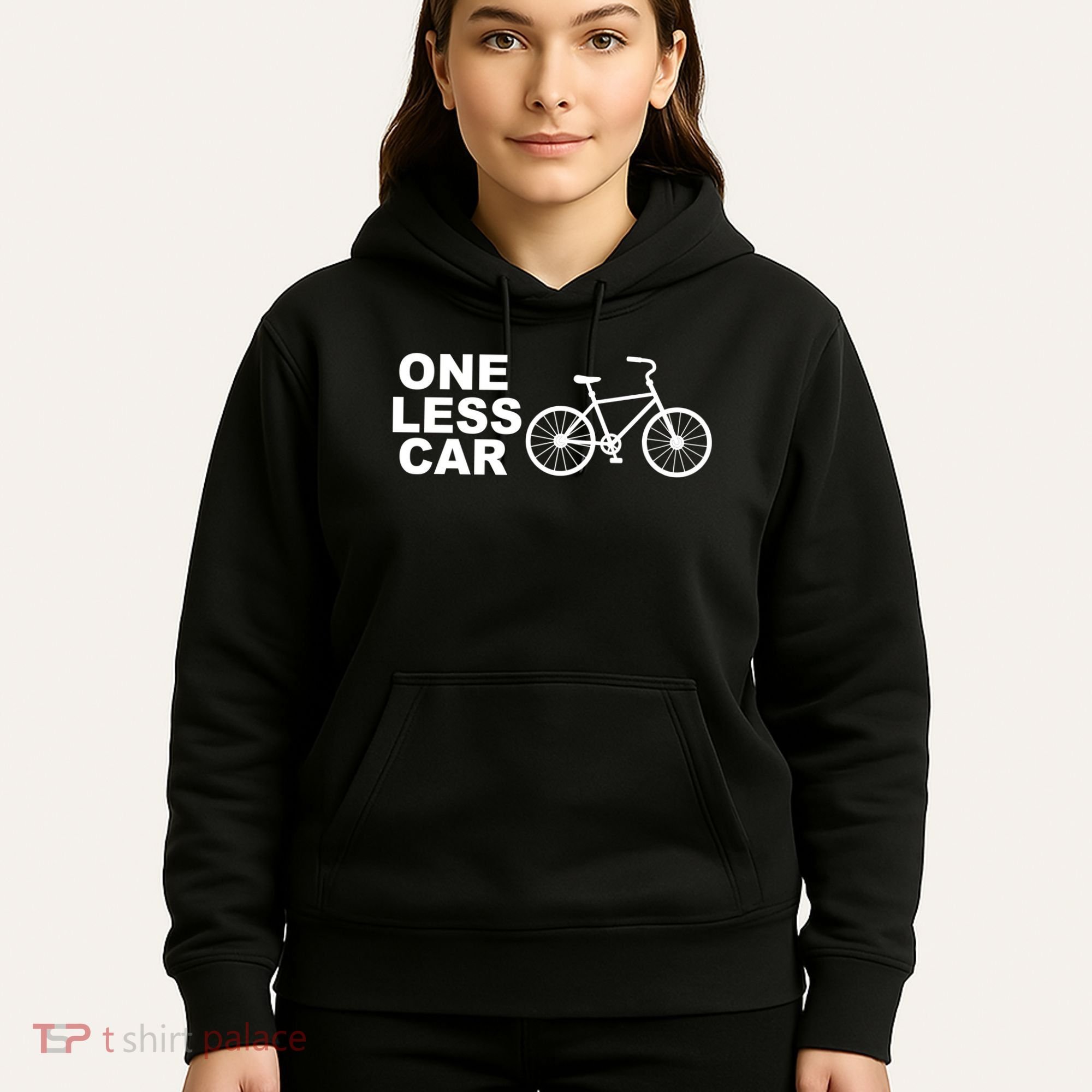 One Less Car Funny Cycling Hoodie