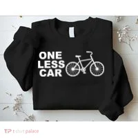 One Less Car Funny Cycling Sweatshirt thumb 2