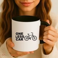 One Less Car Funny Cycling Coffee Mug thumb 3