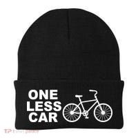 One Less Car Funny Cycling Beanie thumb 0