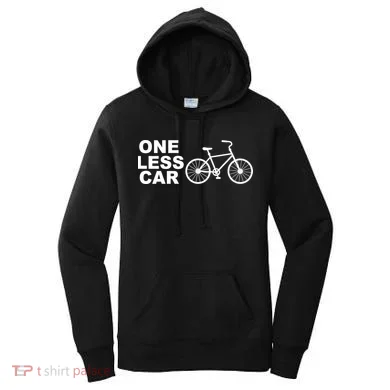 One Less Car Funny Cycling Women's Hoodie