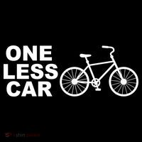One Less Car Funny Cycling Ornament thumb 1