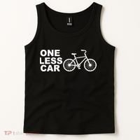 One Less Car Funny Cycling Tank Top thumb 2