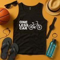One Less Car Funny Cycling Tank Top thumb 4
