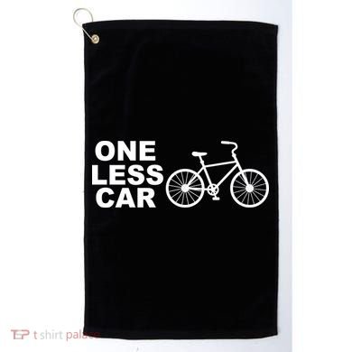 One Less Car Funny Cycling Golf Towel