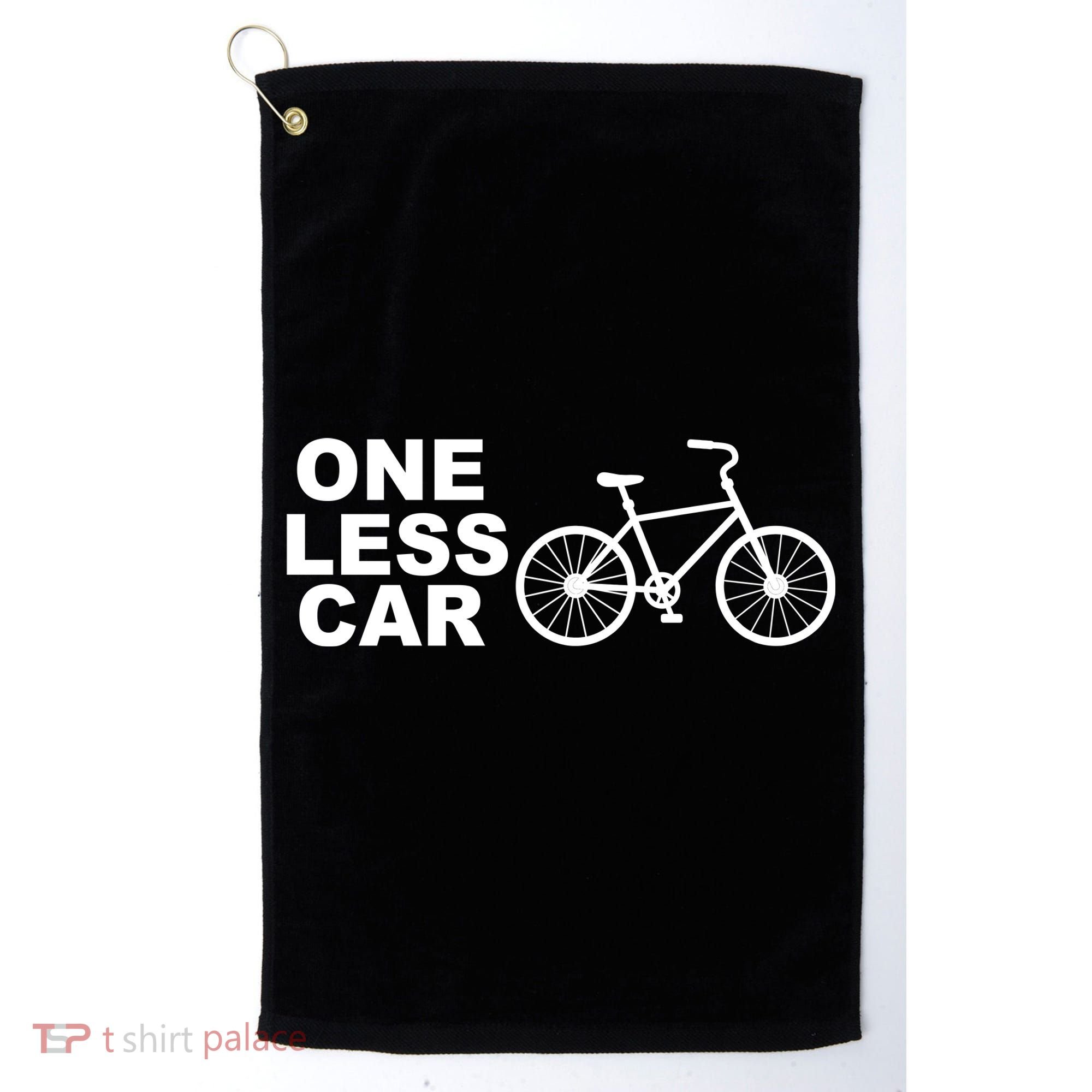 One Less Car Funny Cycling Golf Towel