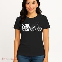 One Less Car Funny Cycling Women's T-Shirt thumb 4