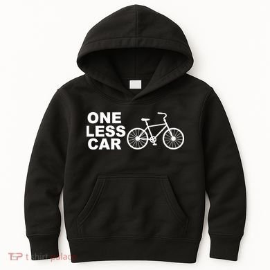 One Less Car Funny Cycling Kids Hoodie