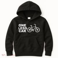 One Less Car Funny Cycling Kids Hoodie thumb 0