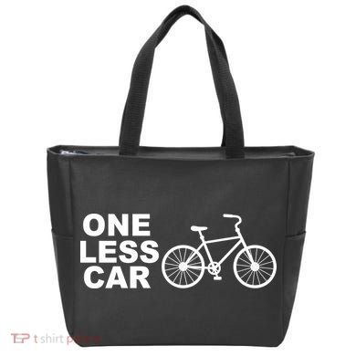 One Less Car Funny Cycling Tote Bag