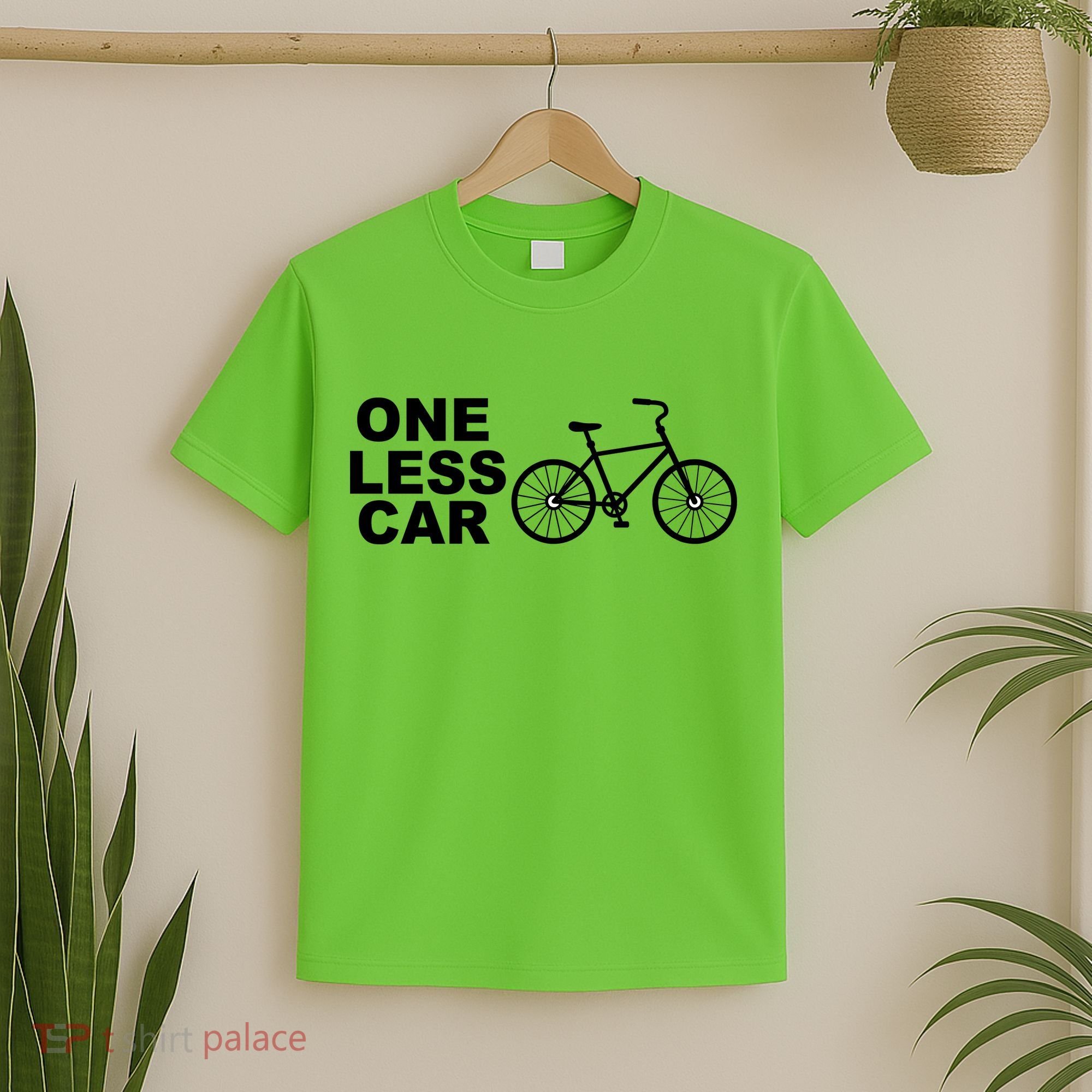 One Less Car Funny Cycling T-Shirt