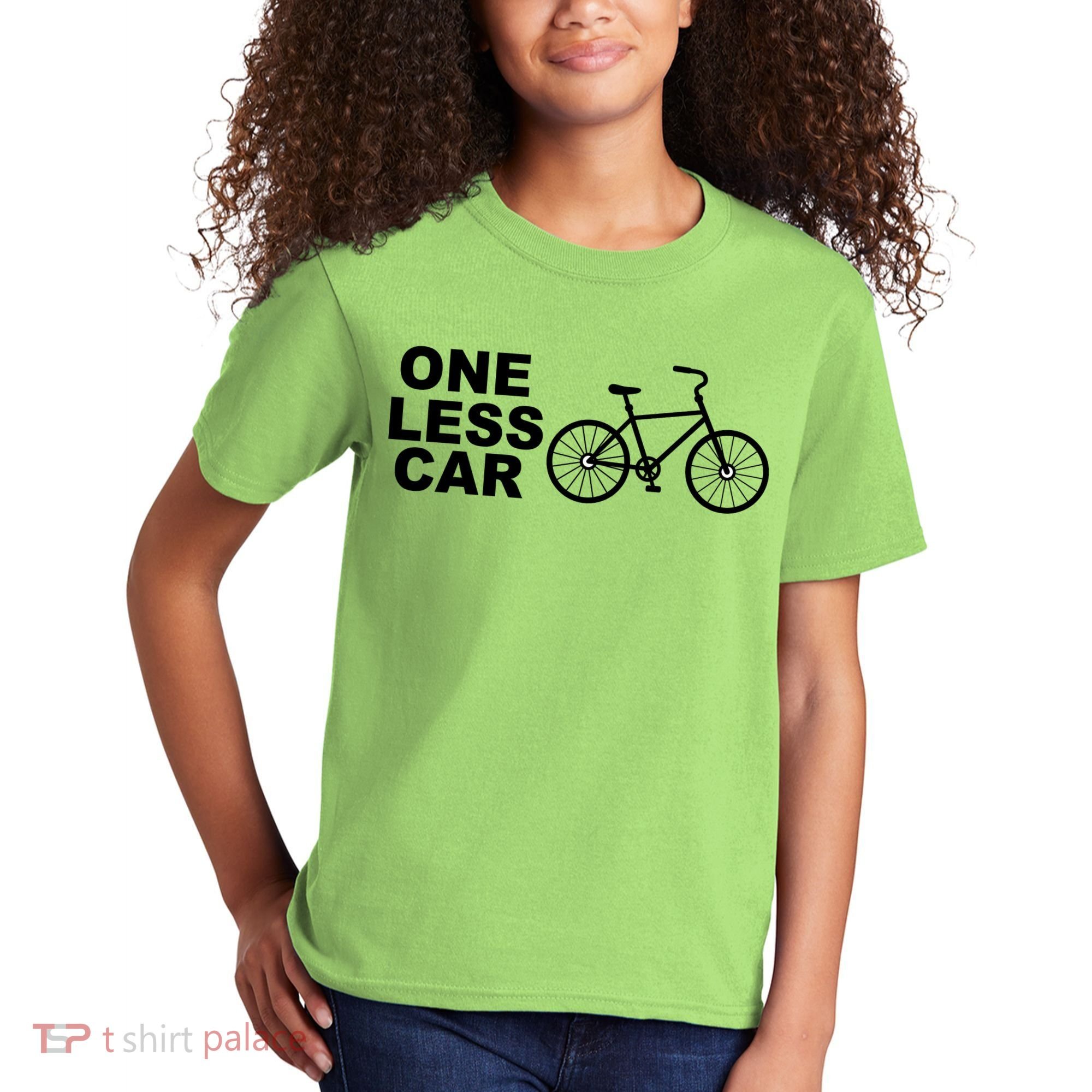 One Less Car Funny Cycling Kids T-Shirt