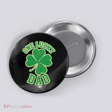One Lucky Dad Button