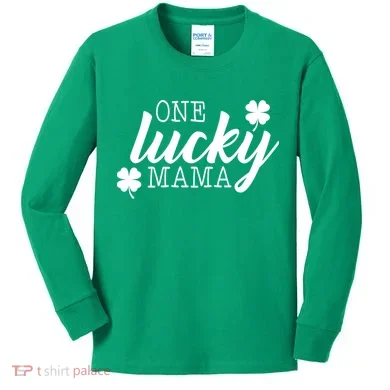 One Lucky Mama Kids Long Sleeve Shirt