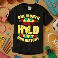 One Month Can't Hold Our History Africa Pride Kids T-Shirt thumb 3