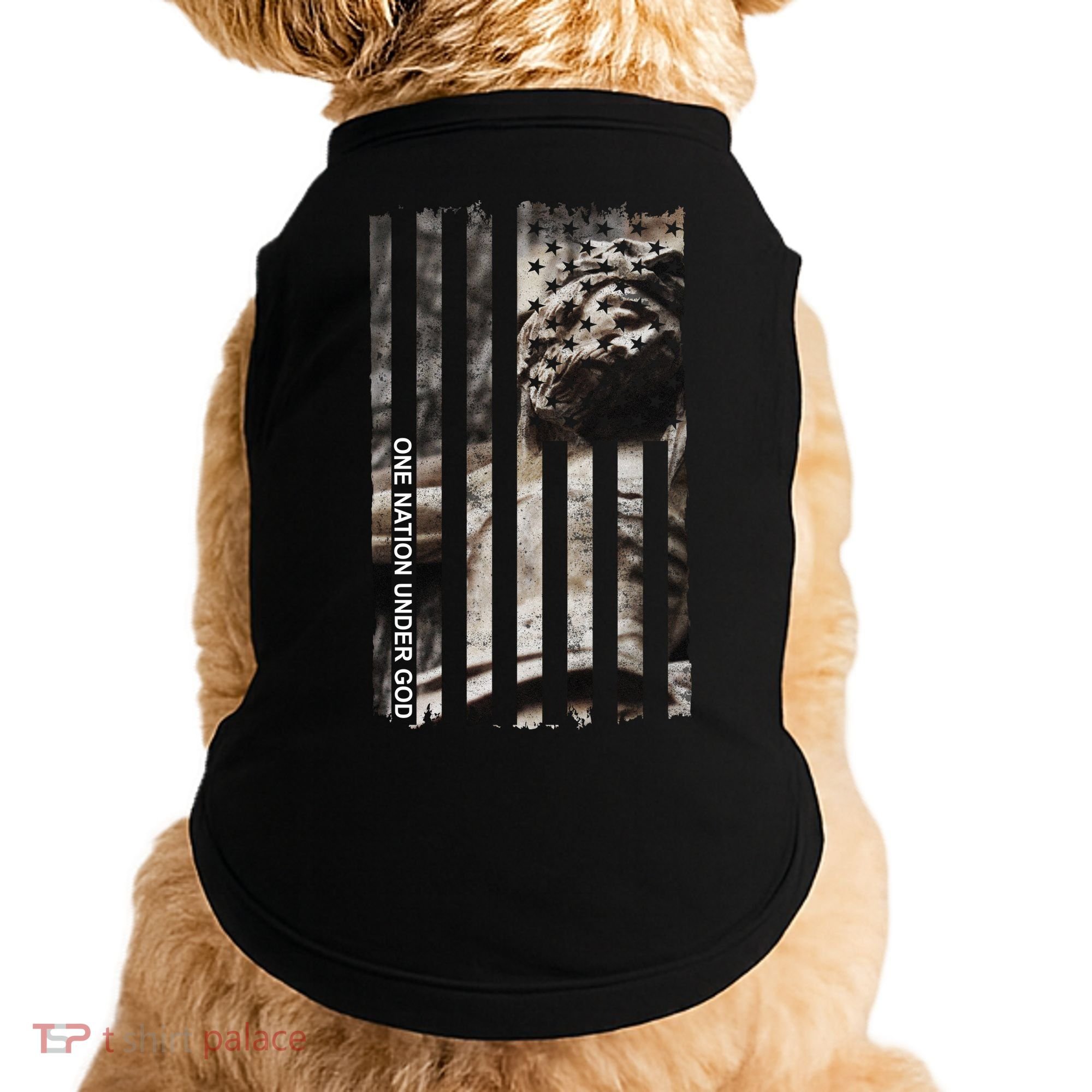 One Nation Under God American Jesus Flag Doggie Tank
