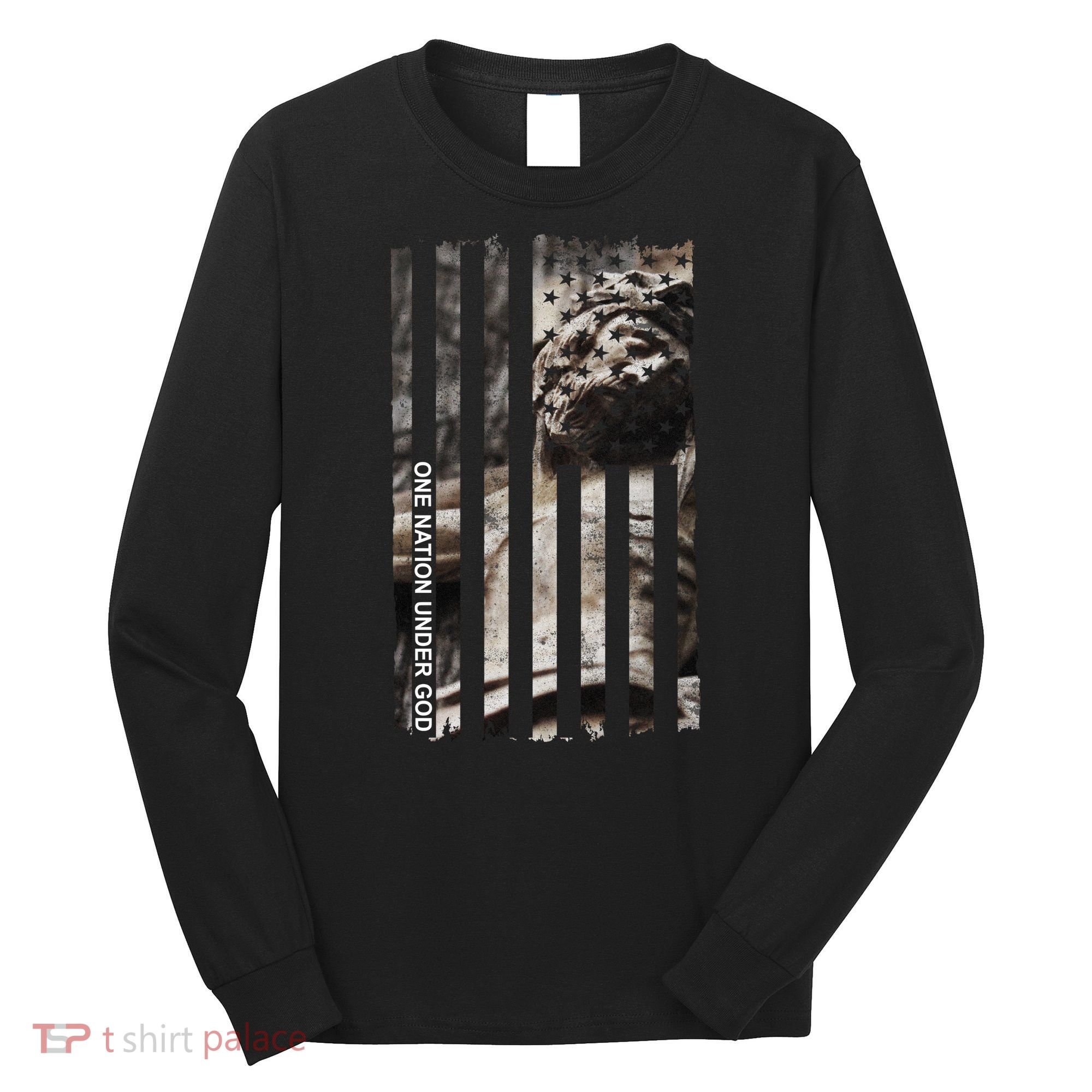 One Nation Under God American Jesus Flag Long Sleeve Shirt
