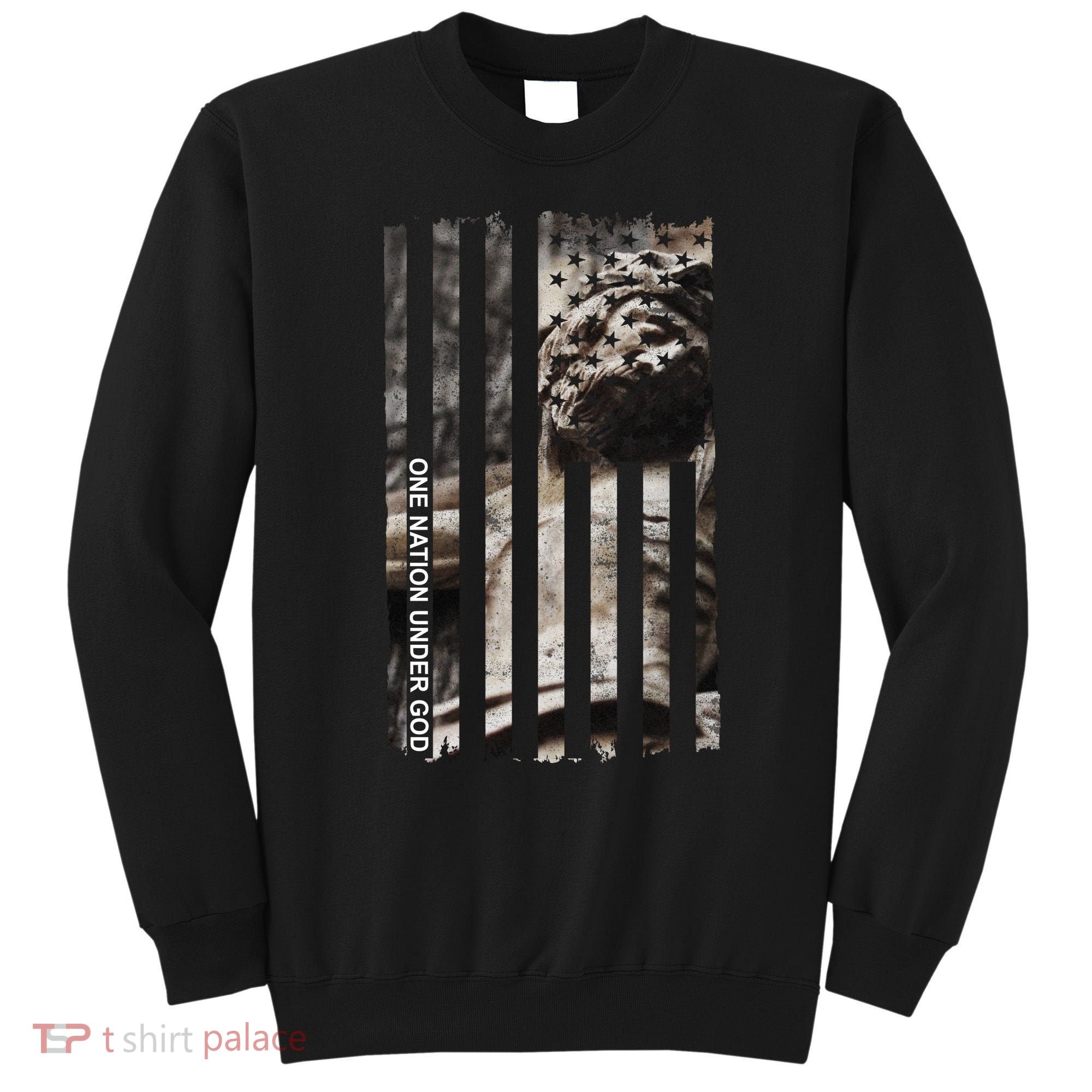 One Nation Under God American Jesus Flag Sweatshirt