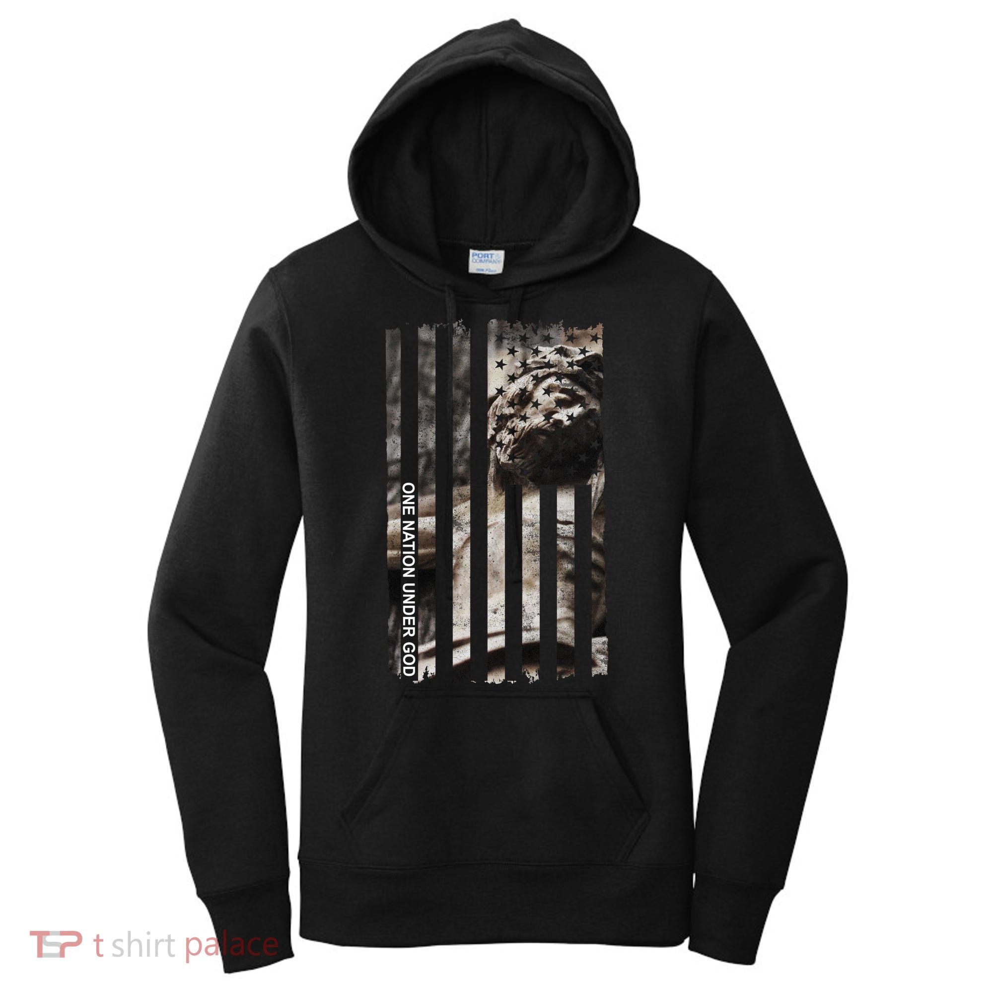 One Nation Under God American Jesus Flag Women's Hoodie