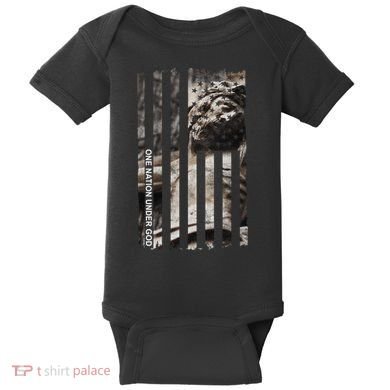 One Nation Under God American Jesus Flag Baby Bodysuit