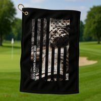 One Nation Under God American Jesus Flag Golf Towel thumb 1