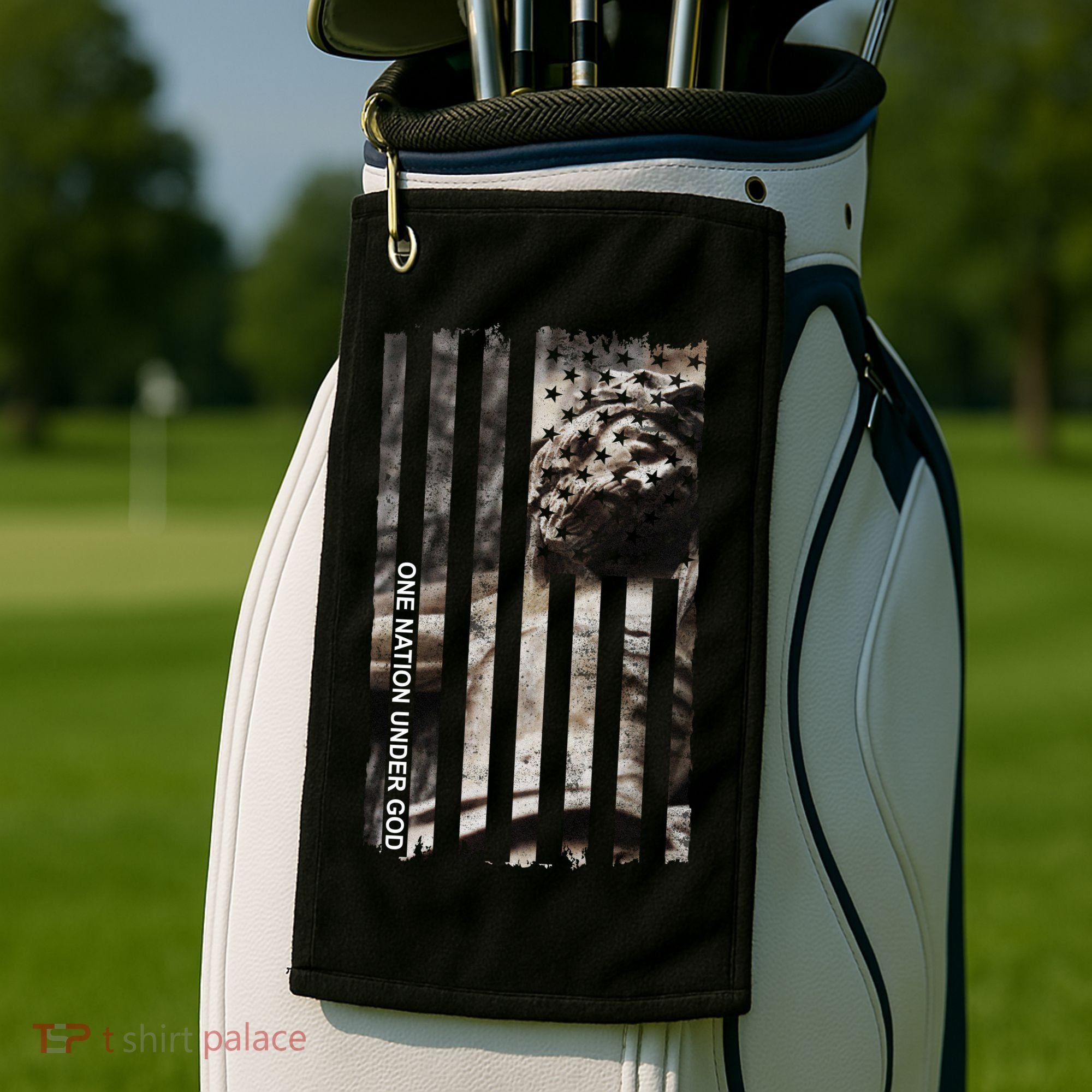 One Nation Under God American Jesus Flag Golf Towel