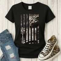 One Nation Under God American Jesus Flag Women's T-Shirt thumb 3