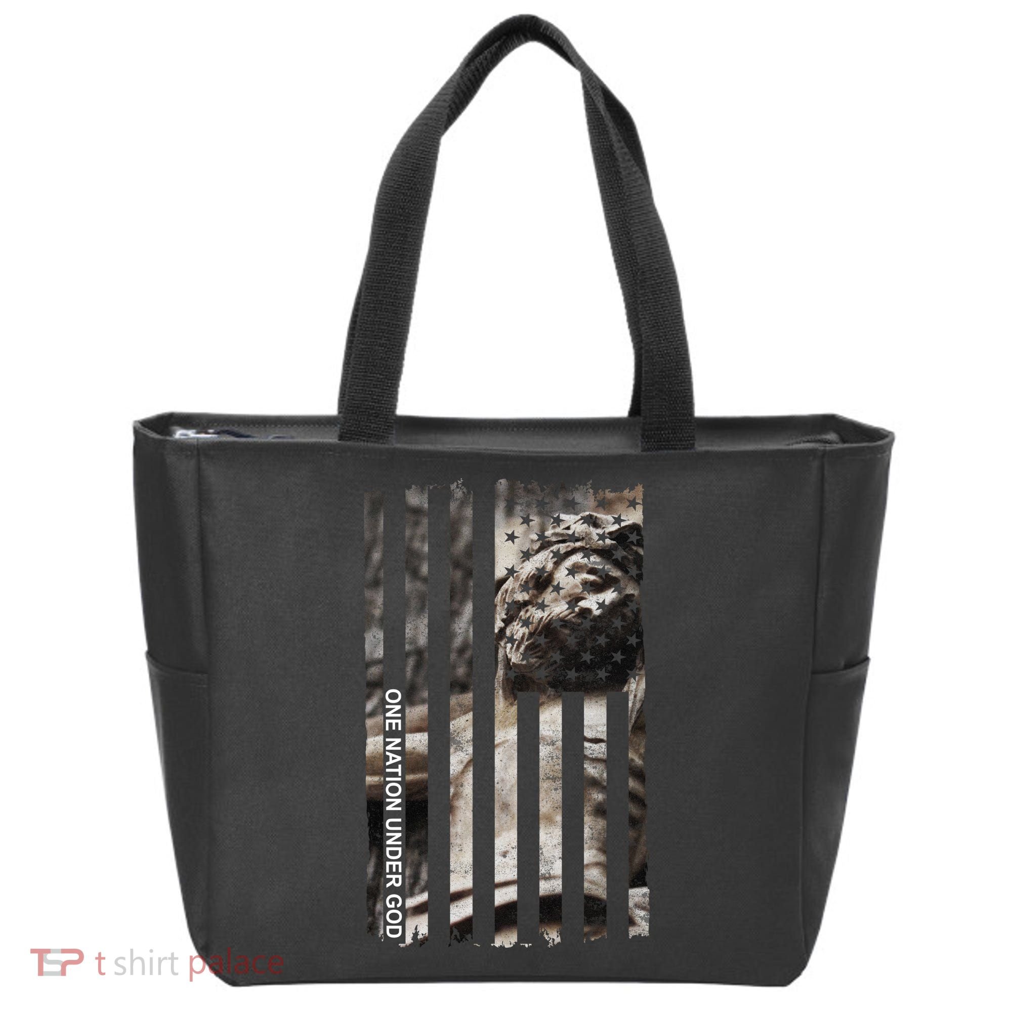 One Nation Under God American Jesus Flag Tote Bag