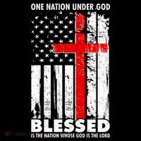 One Nation Under God Blessed Long Sleeve Shirt thumb 2