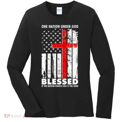 One Nation Under God Blessed Women's Long Sleeve Shirt
