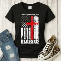 One Nation Under God Blessed Women's T-Shirt thumb 3