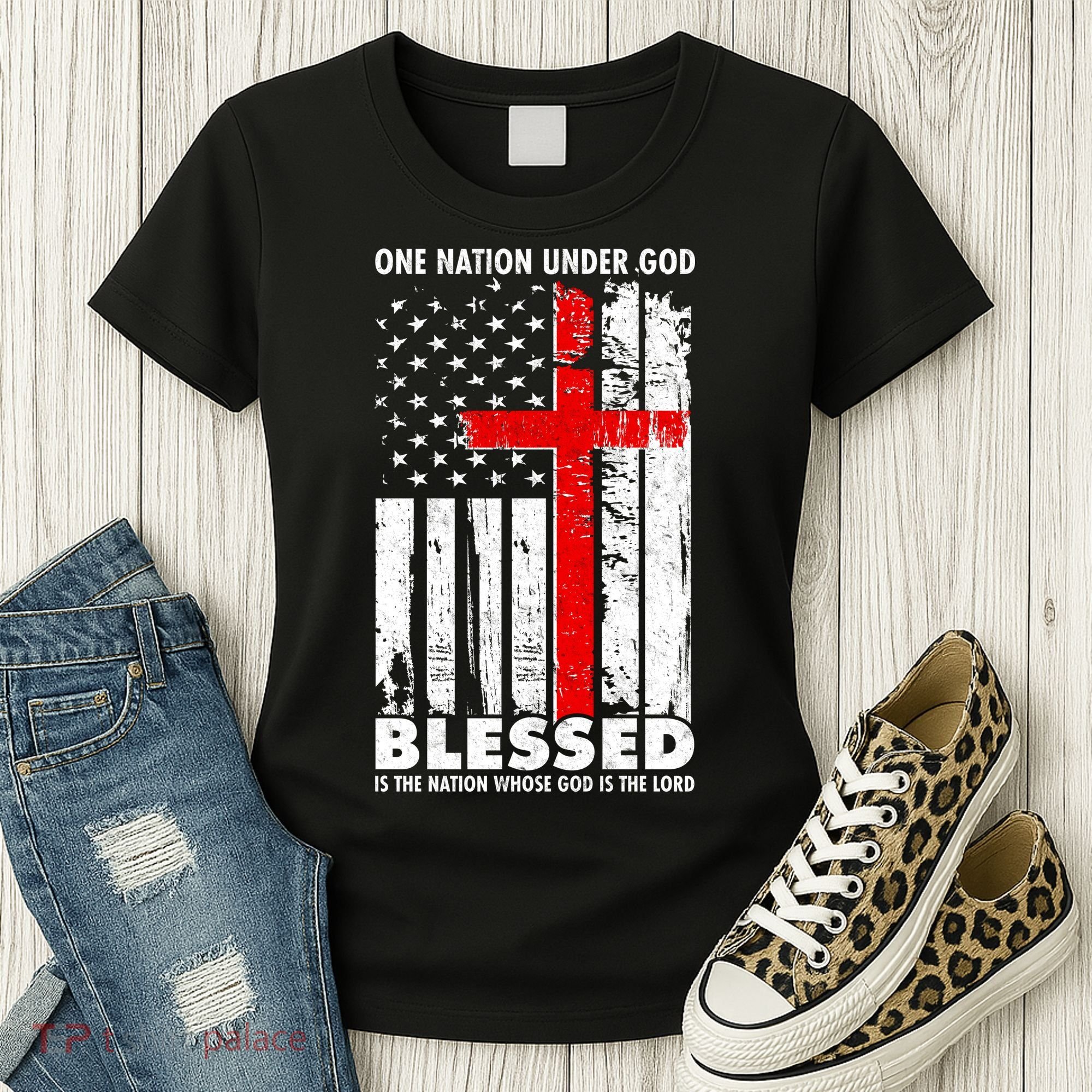 One Nation Under God Blessed Women's T-Shirt