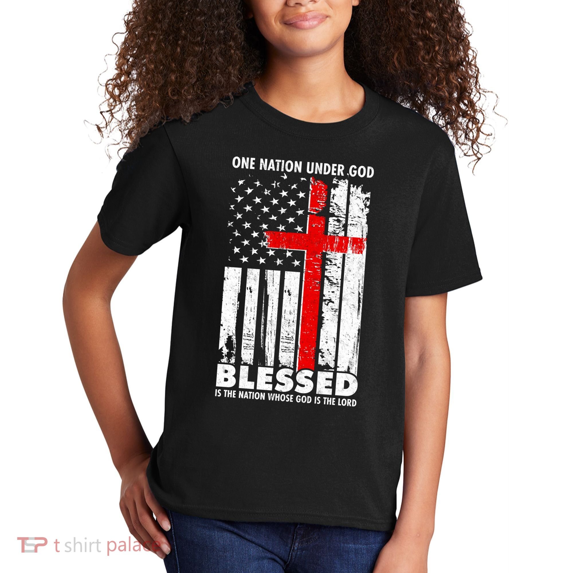 One Nation Under God Blessed Kids T-Shirt