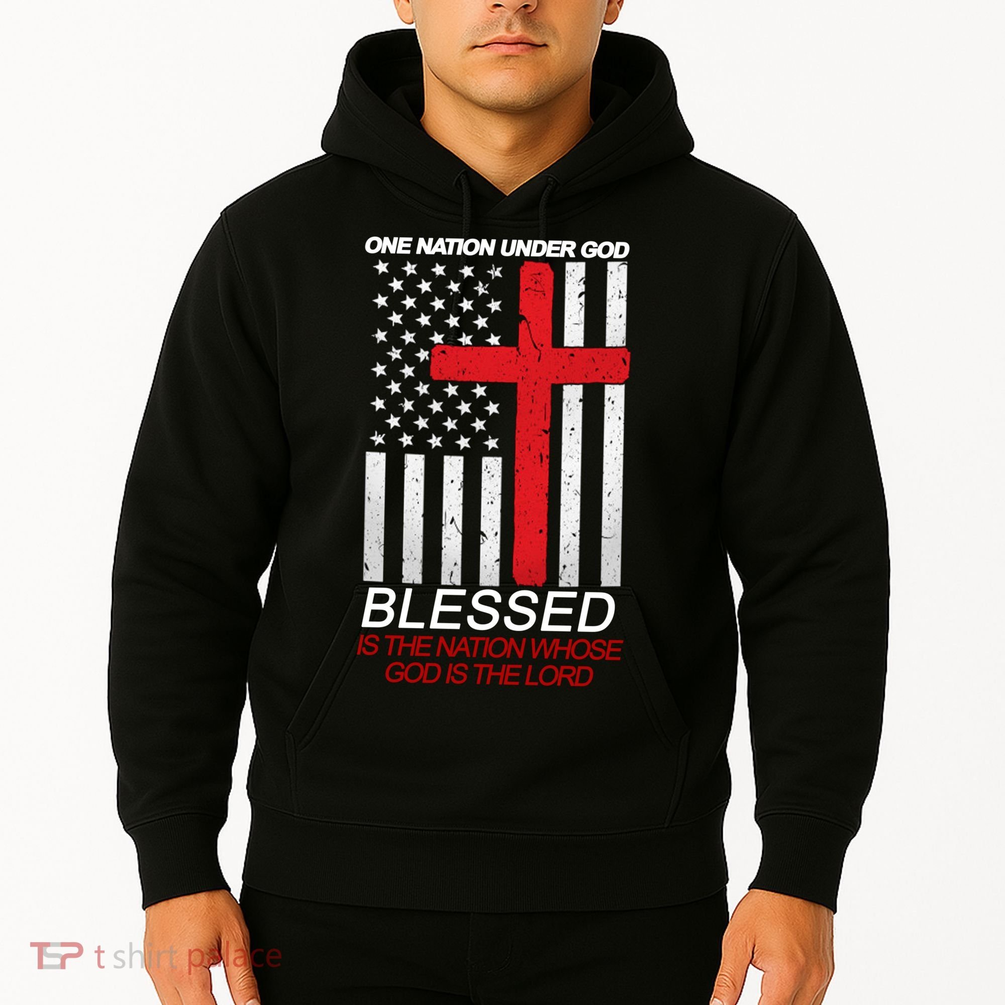 One Nation Under God Blessed Is The Nation Whose God Is The Lord Hoodie